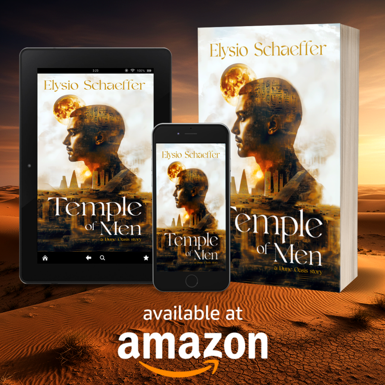 Temple of Men by Elysio Schaeffer – gay fiction, spiritual erotic poetry and prose exploring masculinity, love, and transformation – availab